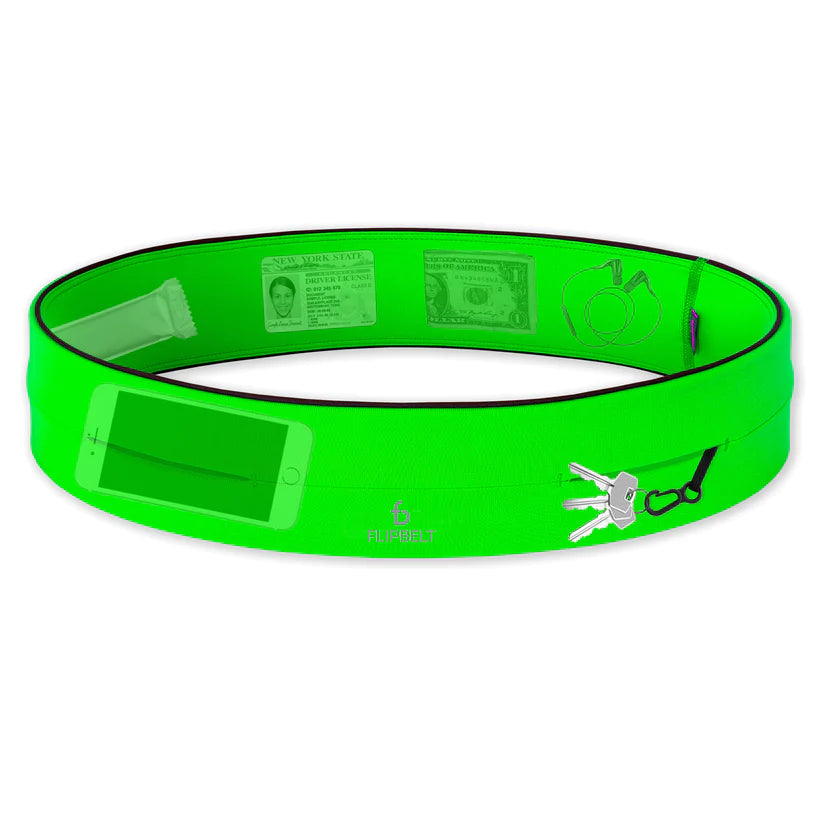 FlipBelt Neon Green Classic Running Belt