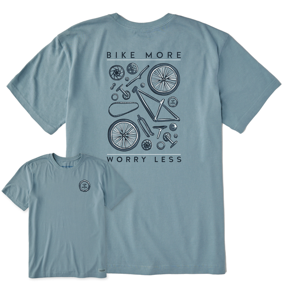 Men's Life Is Good Bike More Worry Less Crusher Tee Shirt