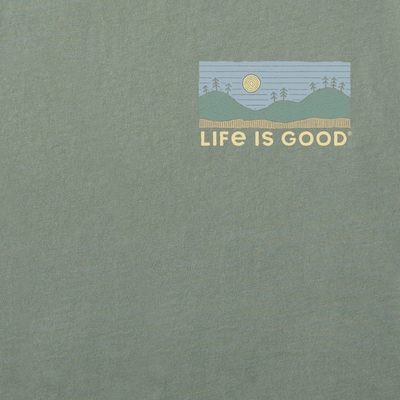 Men's Life Is Good Woodblock Kayak Crusher Lite Tee