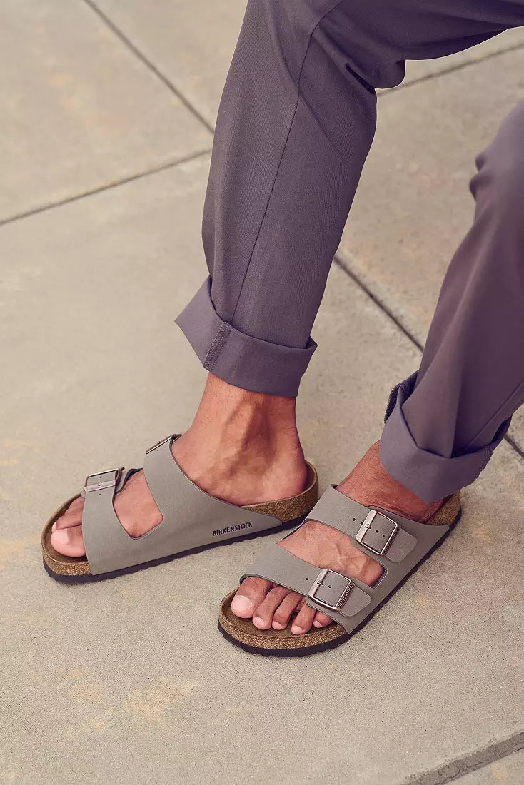 Brirkenstock Arizona Birkibuc Sandals Stone- Medium/Narrow Fit