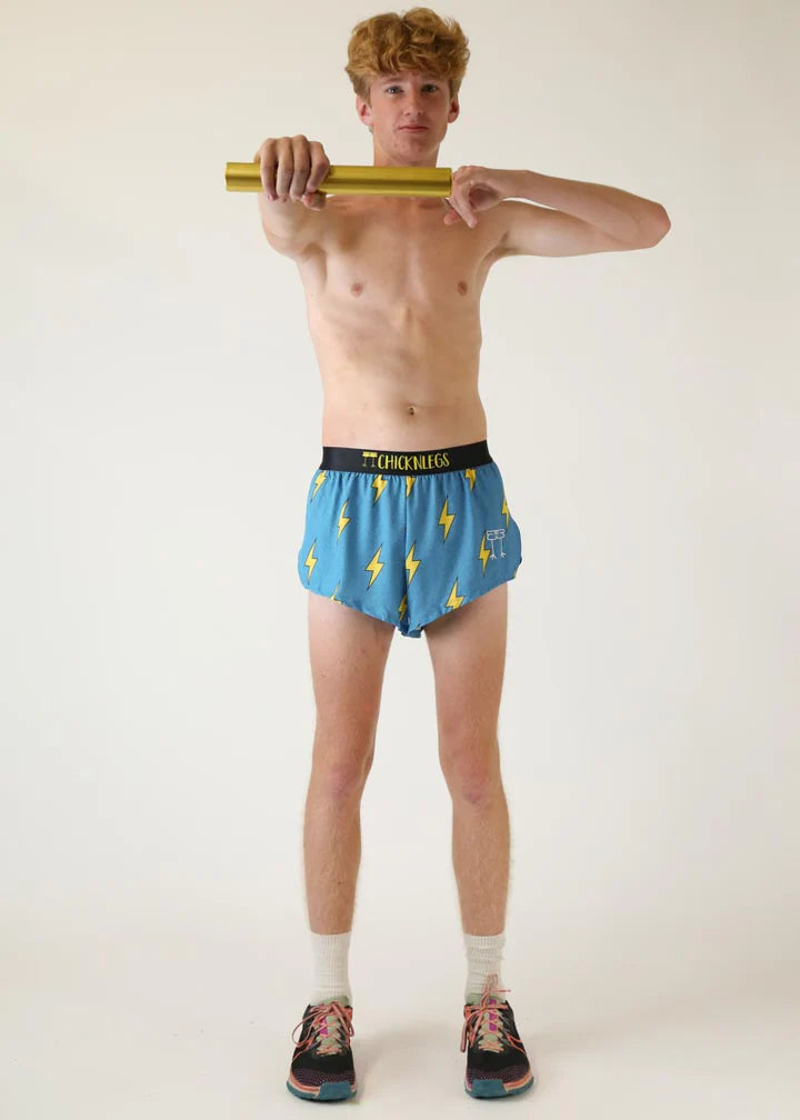 Men's Blue Bolts 2" Split Shorts