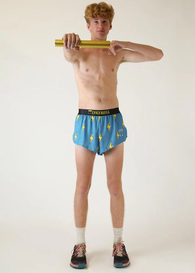 Men's Blue Bolts 2" Split Shorts